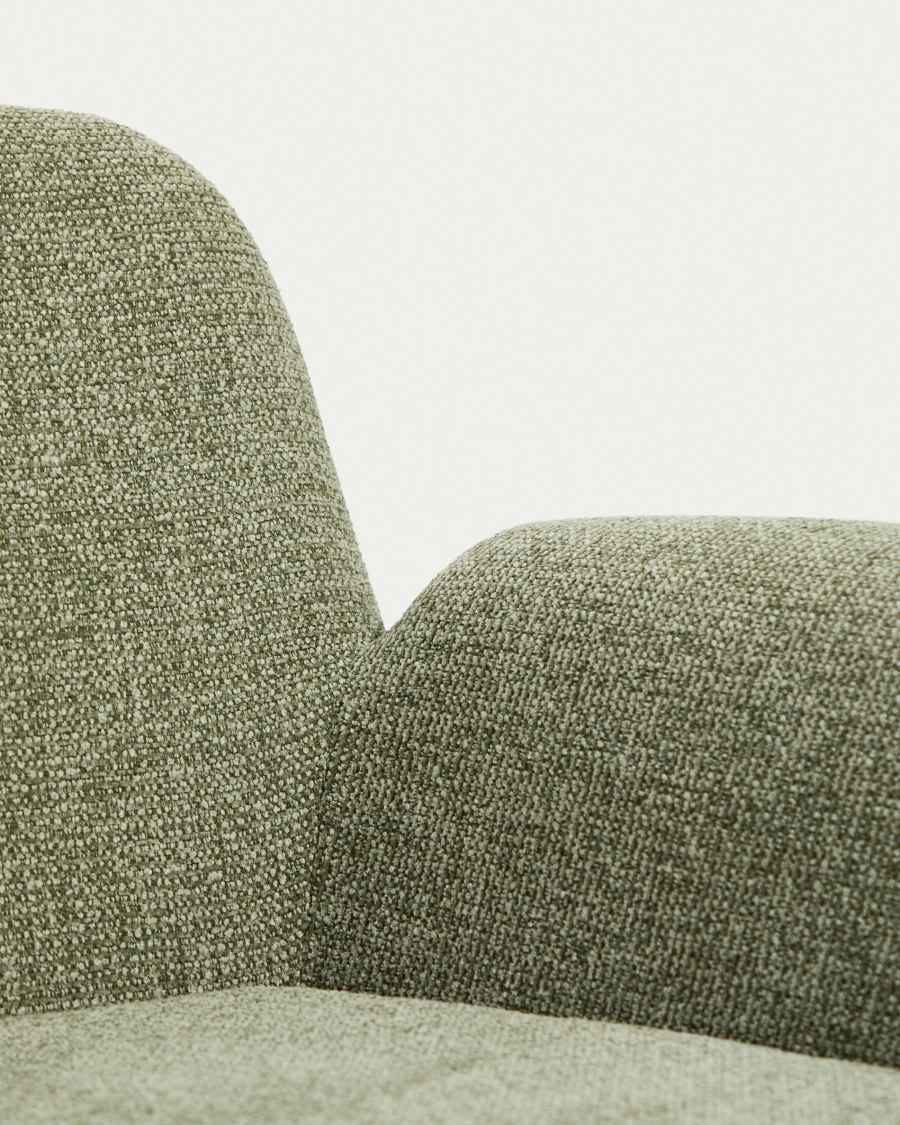 Fauteuil Melvia en chenille verte