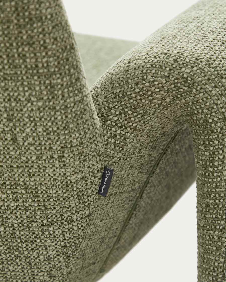 Fauteuil Melvia en chenille verte