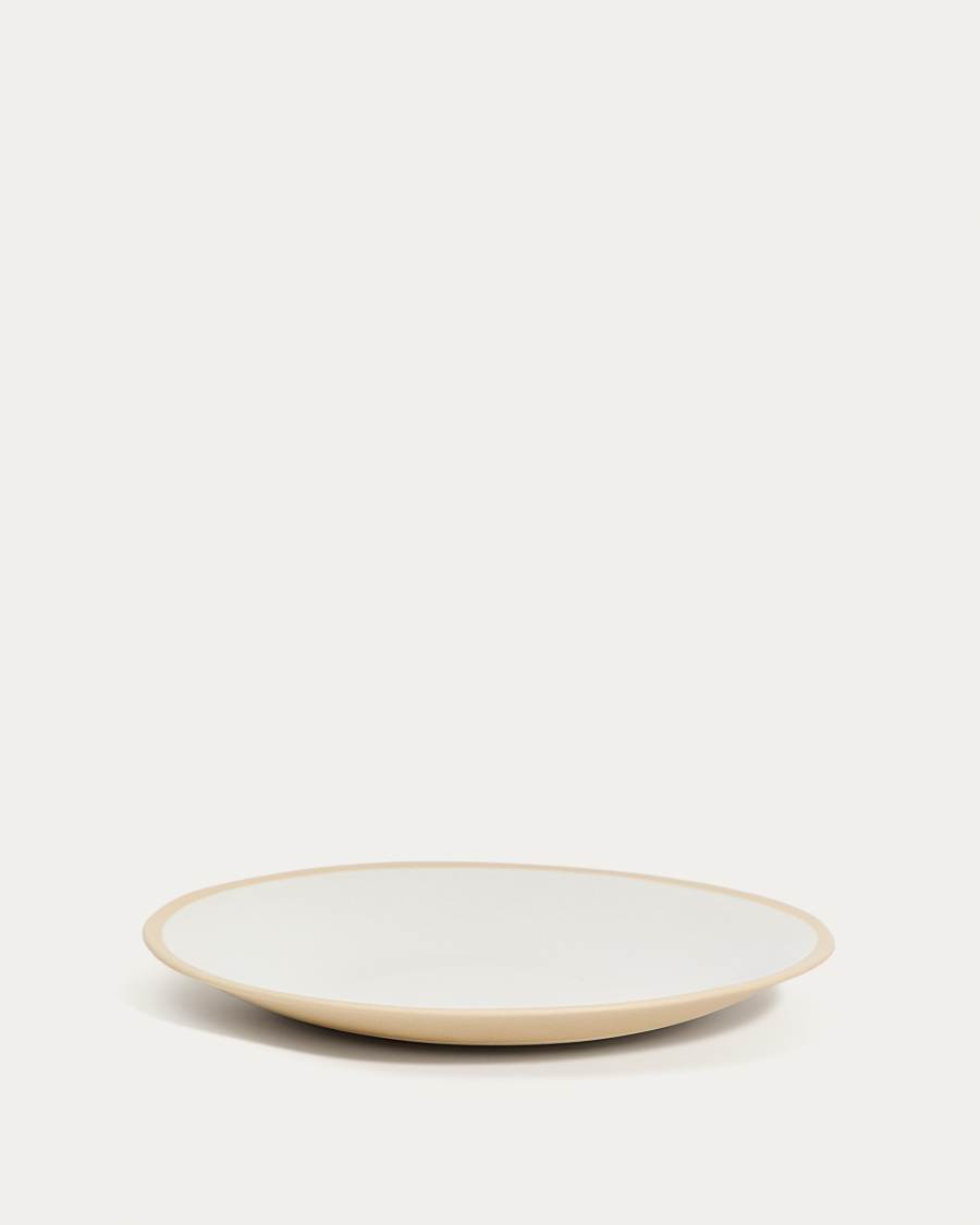 Beige Azir ceramic dessert plate