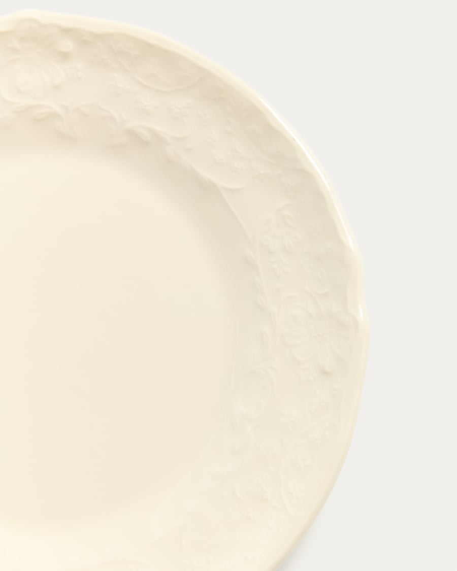 Beige Varla ceramic dessert plate