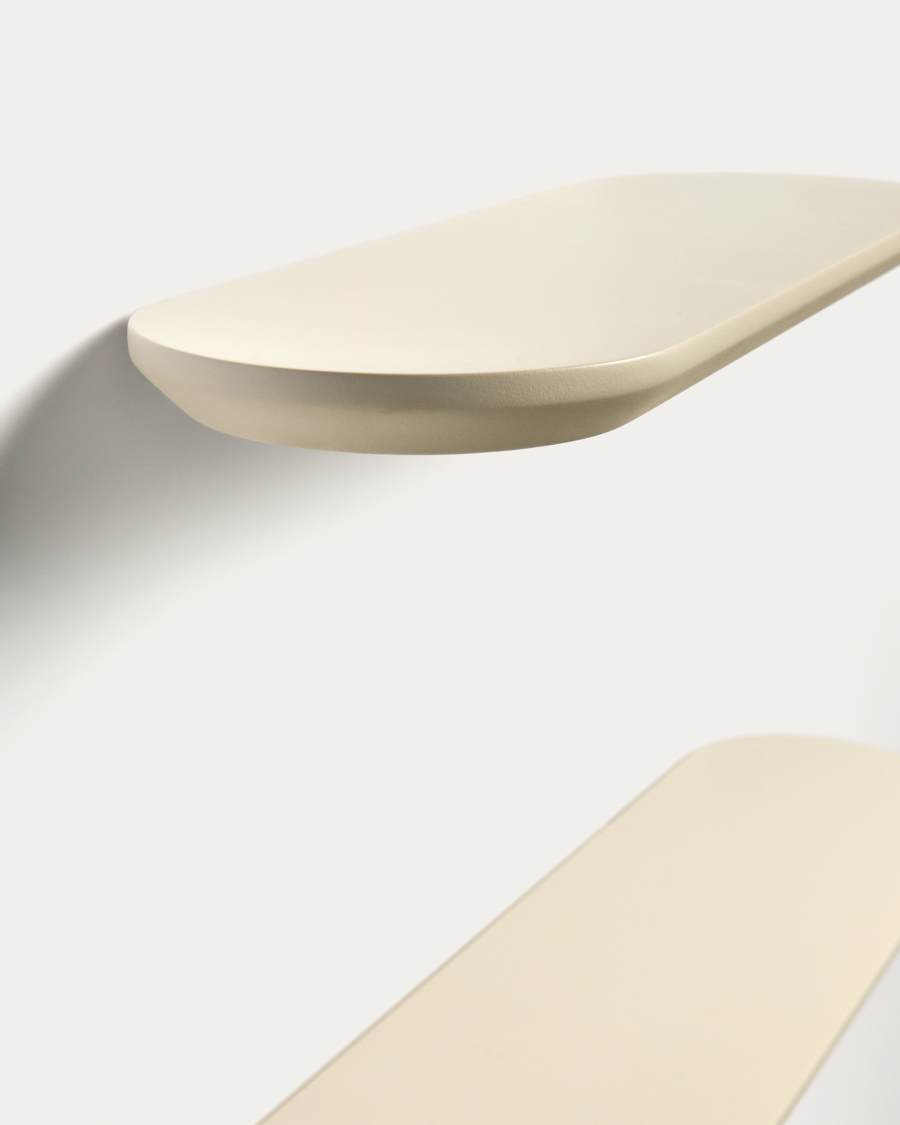 Arely set of 2 MDF shelves with beige lacquer finish 35 cm/55 cm