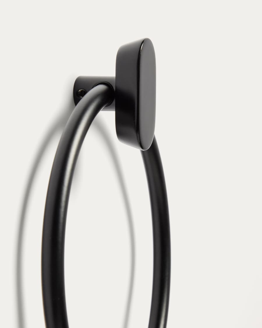 Black metal Arely towel ring