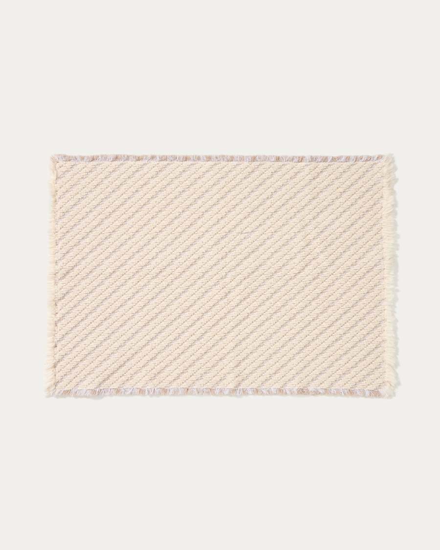 Janu bathmat in 100% cotton in diagonal structure ecru jacquard 50 x 70 cm