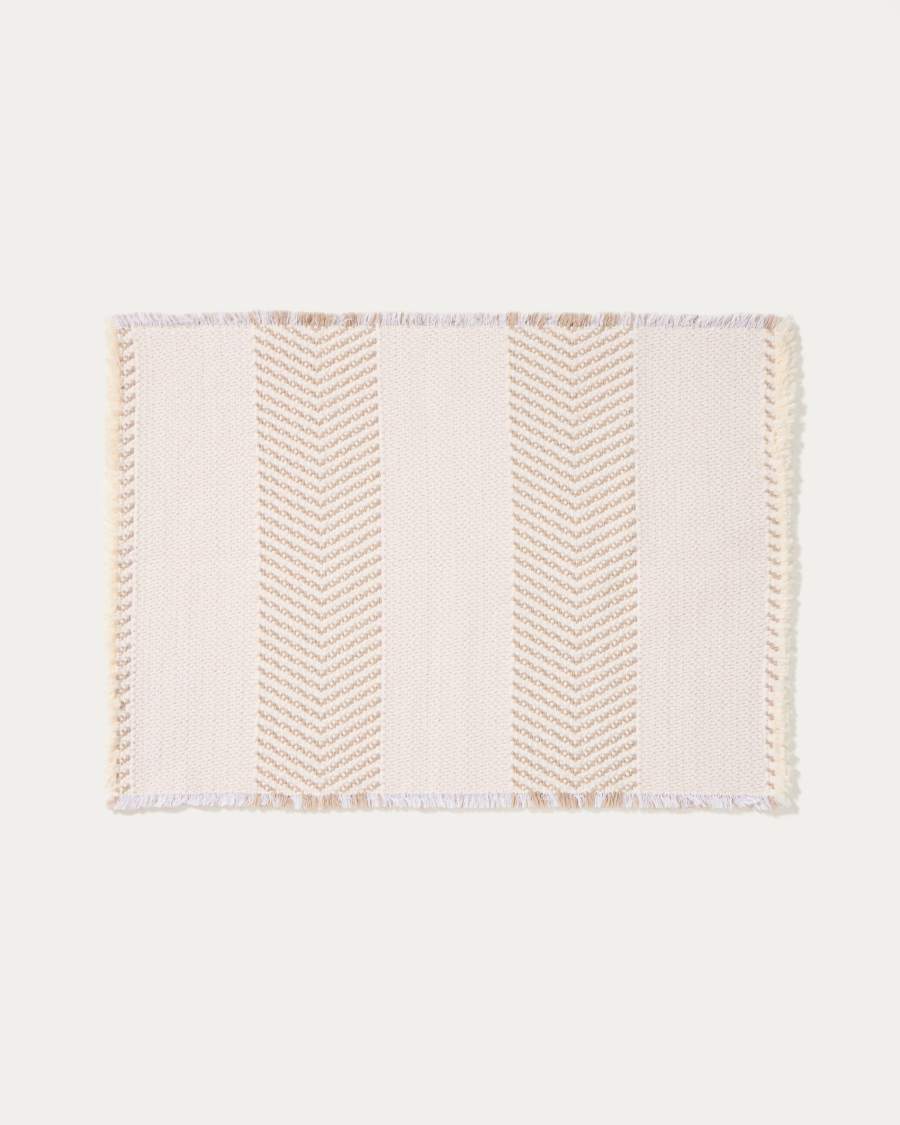 Bina bathmat in 100% cotton structured ecru jacquard 50 x 70 cm