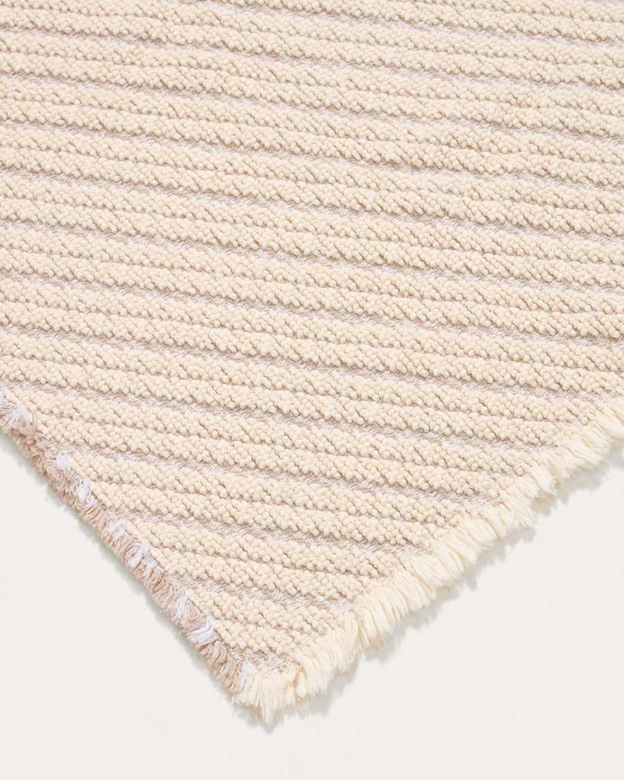 Janu bathmat in 100% cotton in diagonal structure ecru jacquard 50 x 70 cm