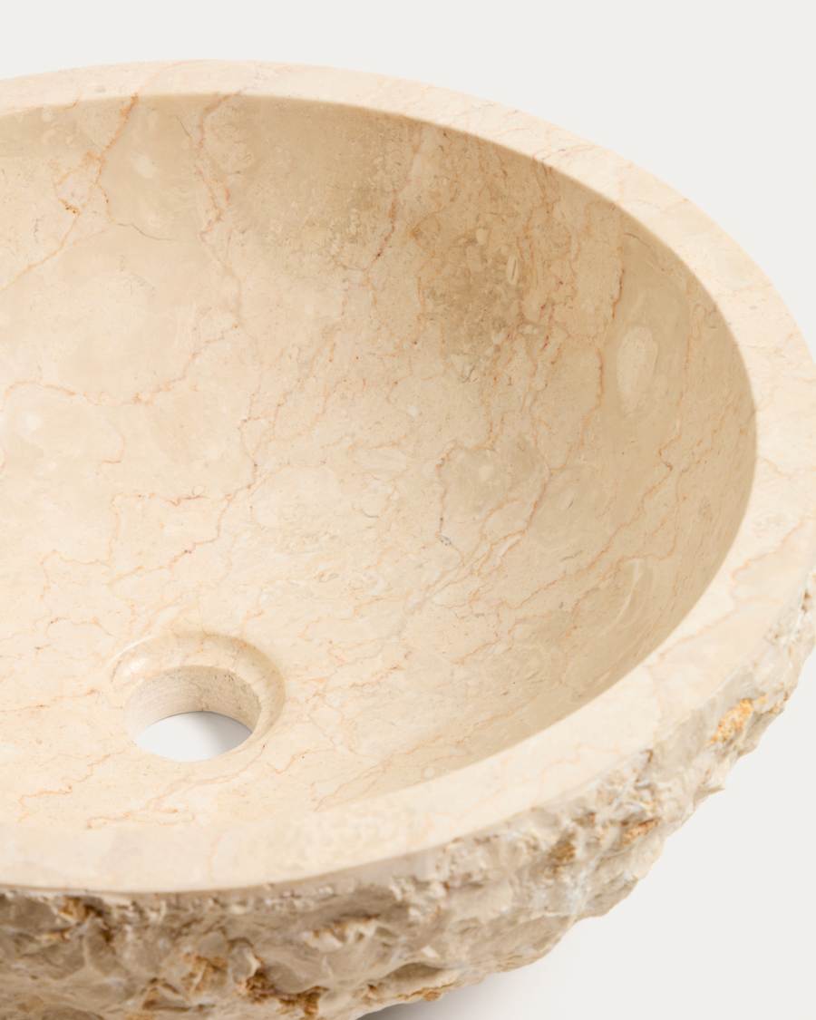 Orvane beige marble countertop washbasin Ø 40cm