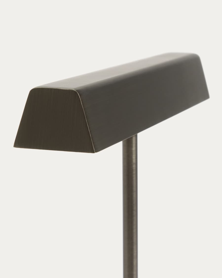 Lynor brushed metal table lamp with black marble base