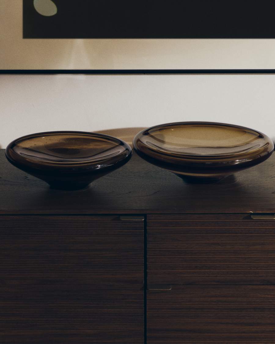 Zolira brown glass centerpiece Ø 27 cm