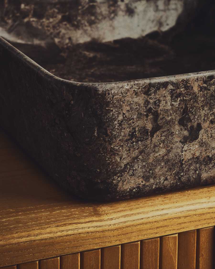 Darnen grey marble countertop washbasin 40 x 40cm