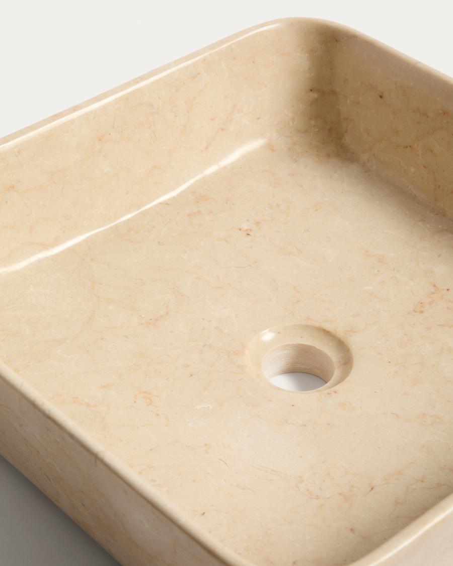 Lavabo da appoggio Darnen in marmo beige 40 x 40 cm
