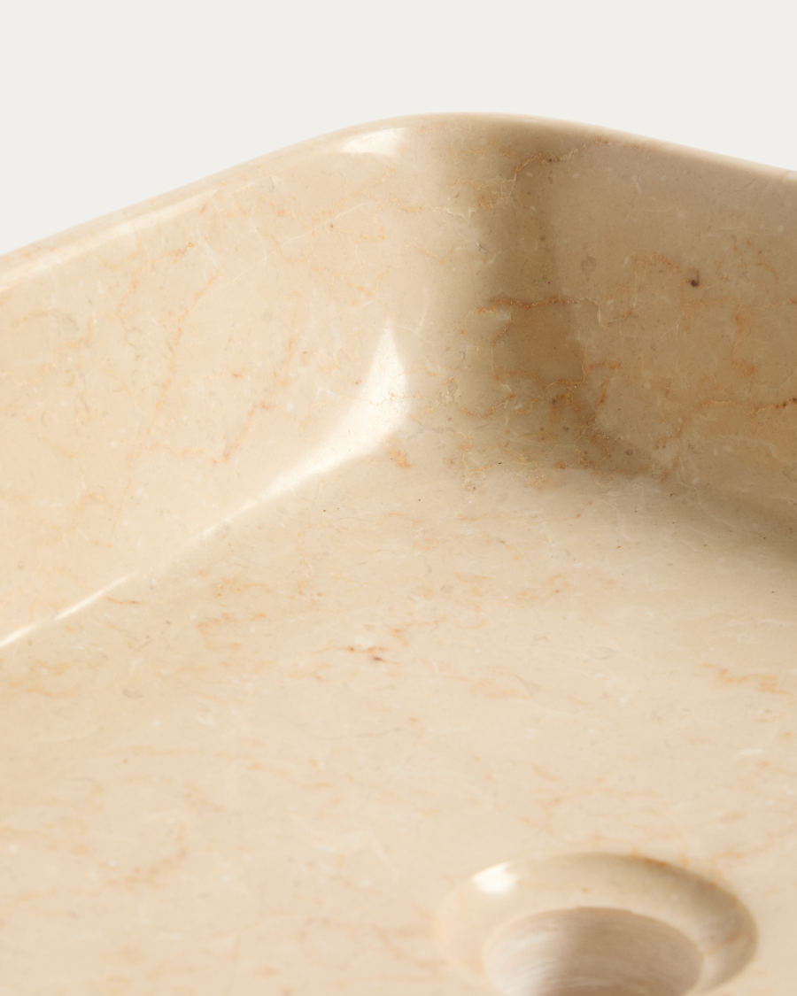 Lavabo da appoggio Darnen in marmo beige 40 x 40 cm