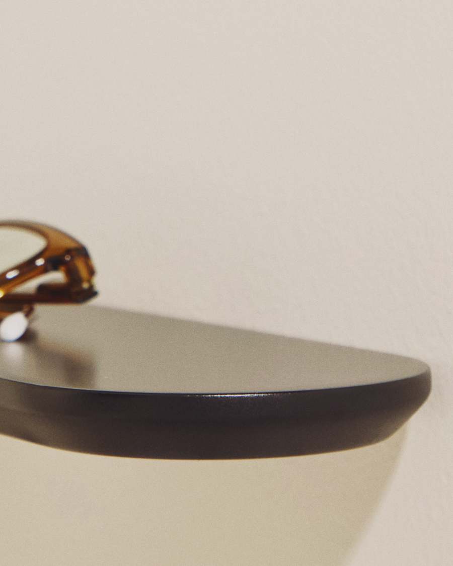 Arely set of 2 MDF shelves with black lacquer finish 35 cm/55 cm