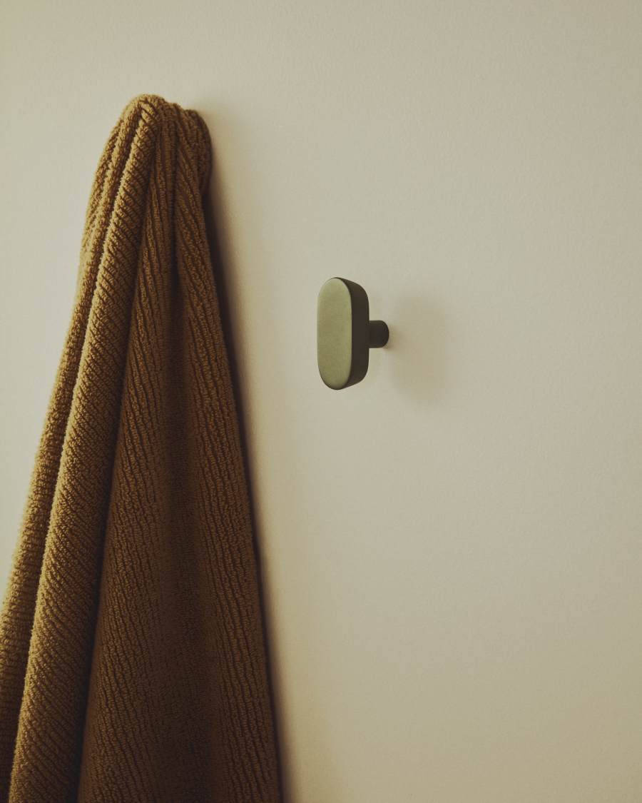 Arely set of 2 solid beech wood hangers with green lacquer finish 6.5 cm/10 cm