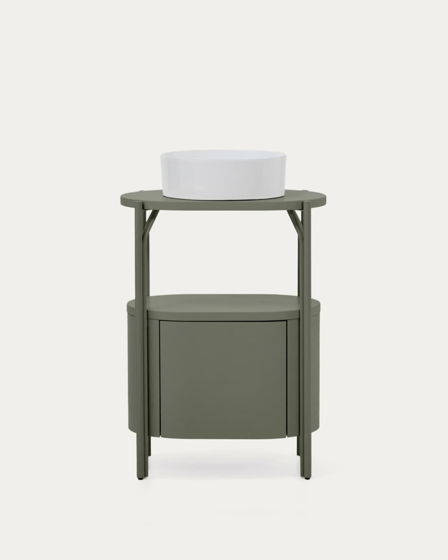 Arely bathroom vanity unit with steel structure and green lacquered MDF 60 x 40cm