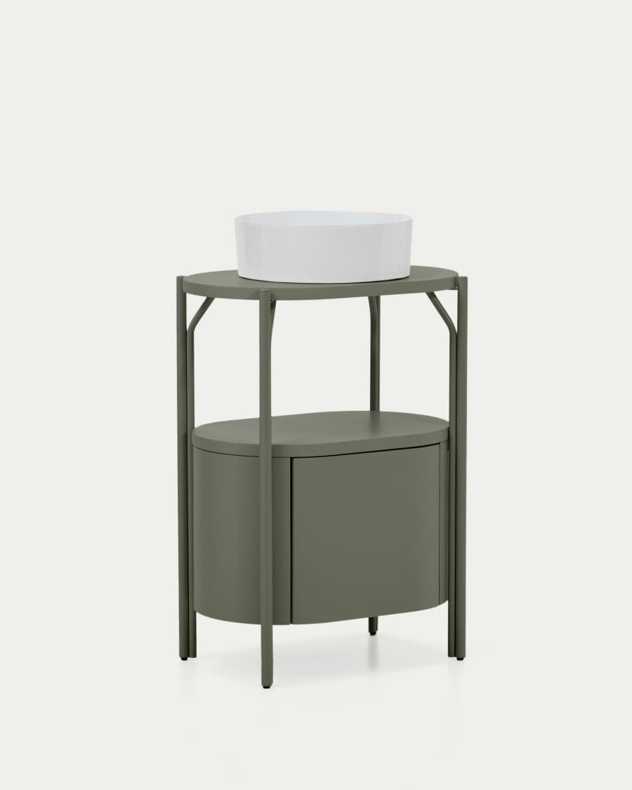 Arely bathroom vanity unit with steel structure and green lacquered MDF 60 x 40cm