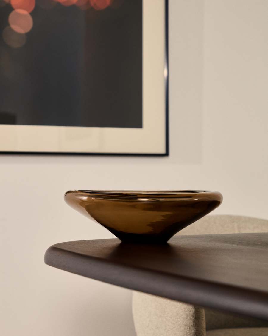 Centre de table Zolira en verre marron Ø 31 cm