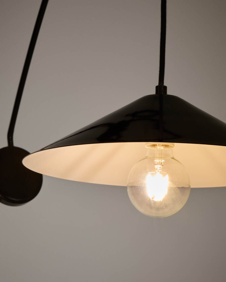 Kally wall lamp in a black painted finish UK adapter