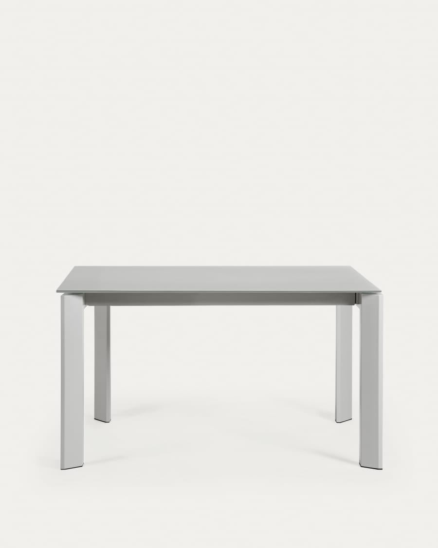 Axis grey glass extendable table with grey steel legs 140 (200) cm