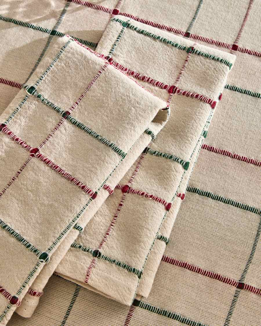 Set Aldelie mit 2 Servietten aus 100 % Baumwolle mit Jacquardmuster, mehrfarbig