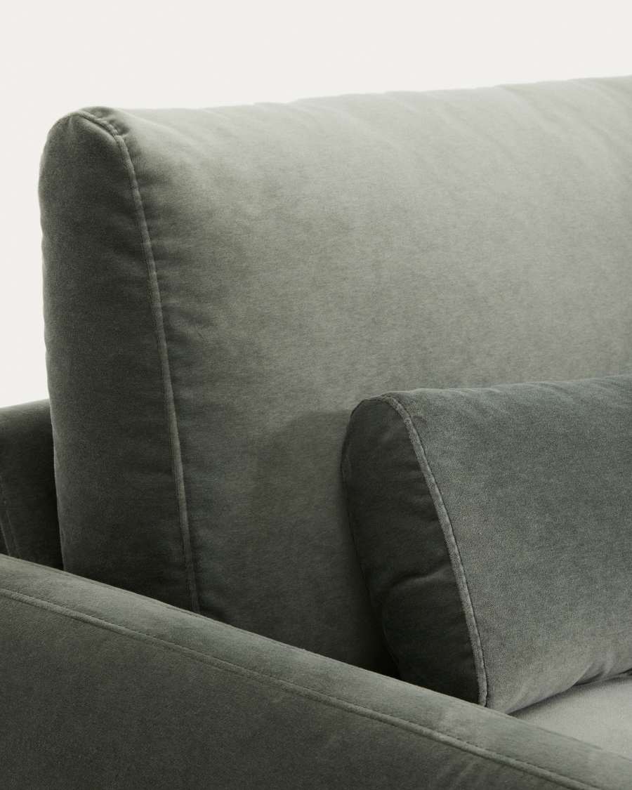 Veliro green velvet 2-seater sofa with steel legs in black finish 210cm FSC Mix Credit