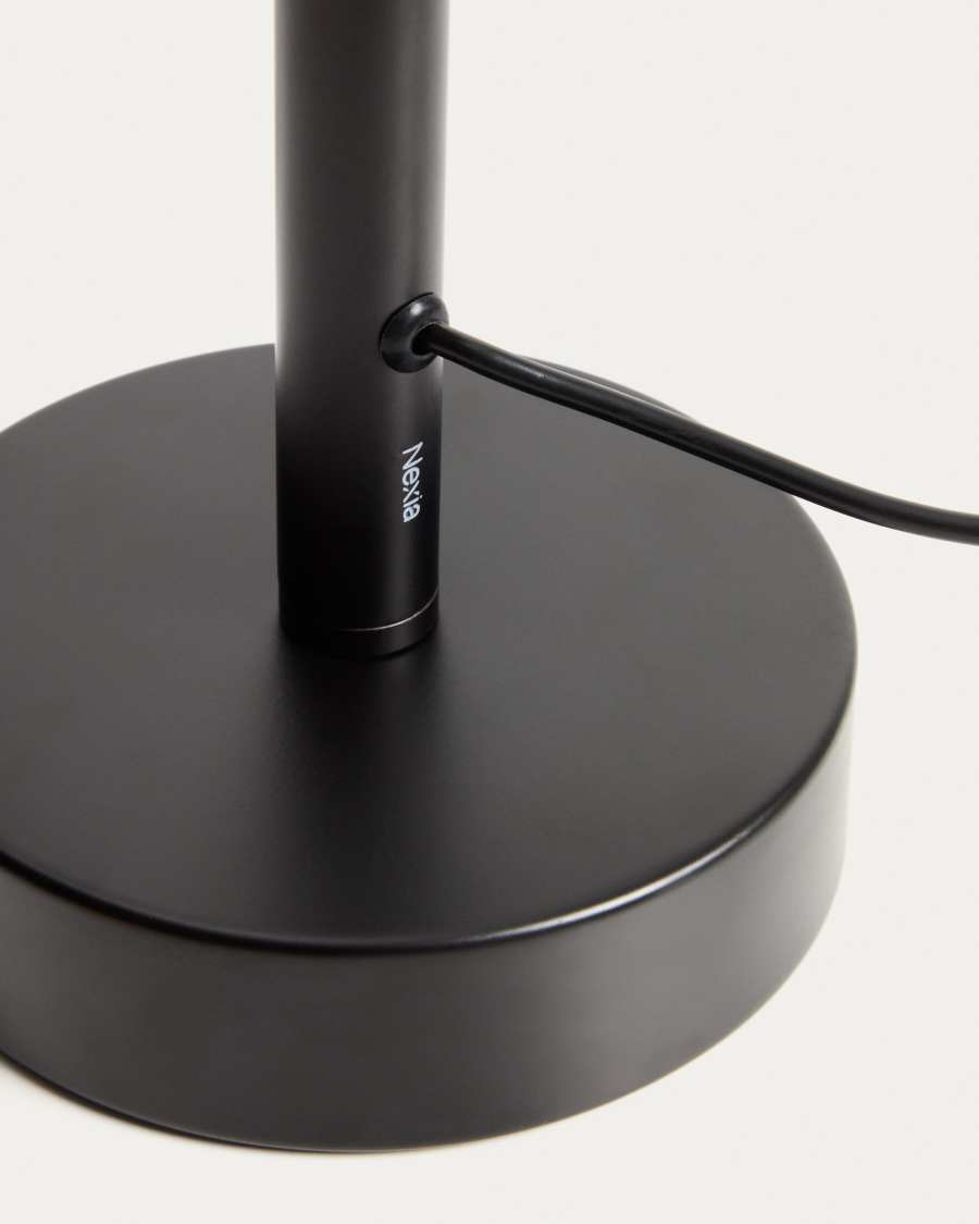 Bow black aluminium table lamp UK adaptor