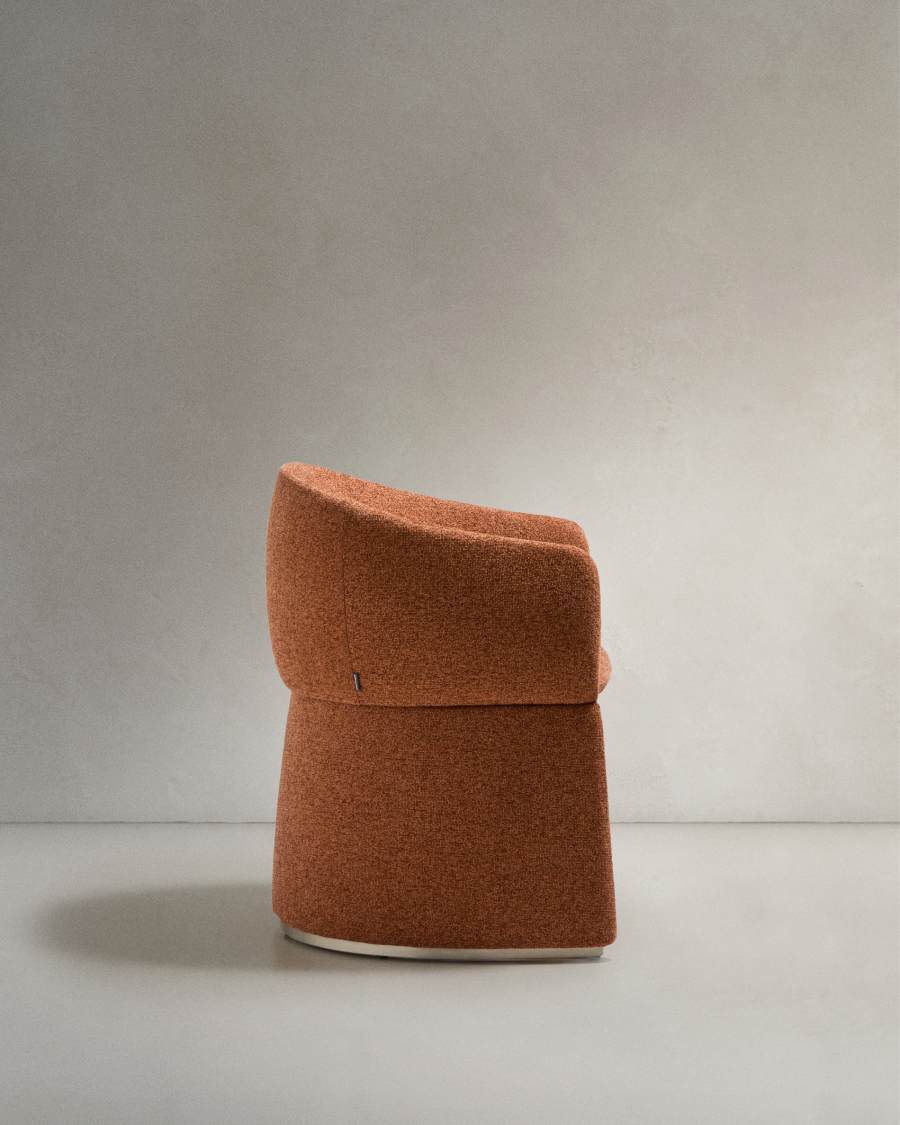 Bosca terracotta chenille chair