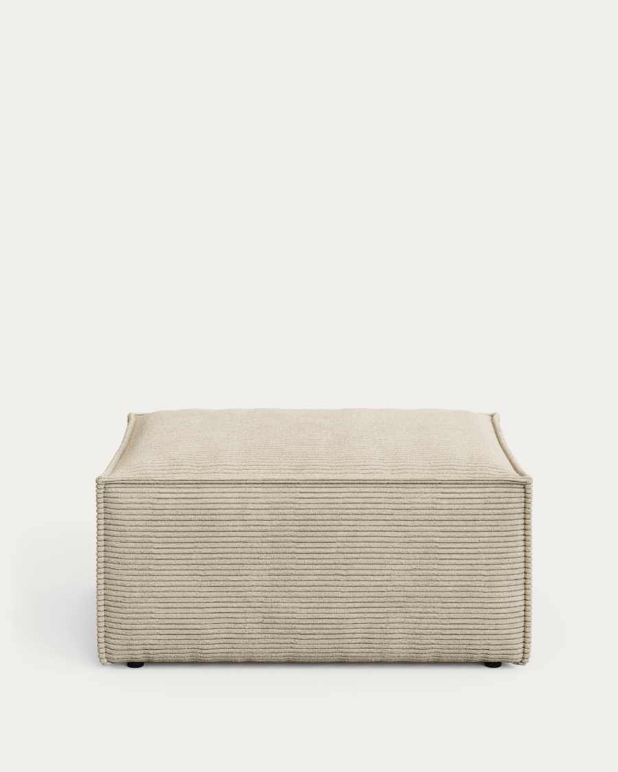 Blok fire-retardant footrest in thick ecru corduroy 90 x 74cm FSC Mix Credit FR