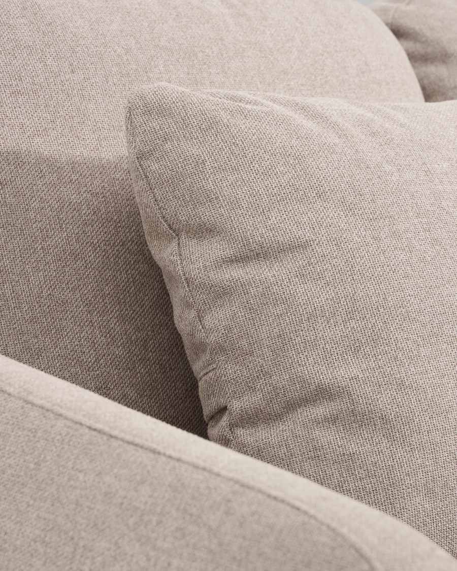 Laira 3-seater sofa bed in beige chenille 218cm FSC Mix Credit