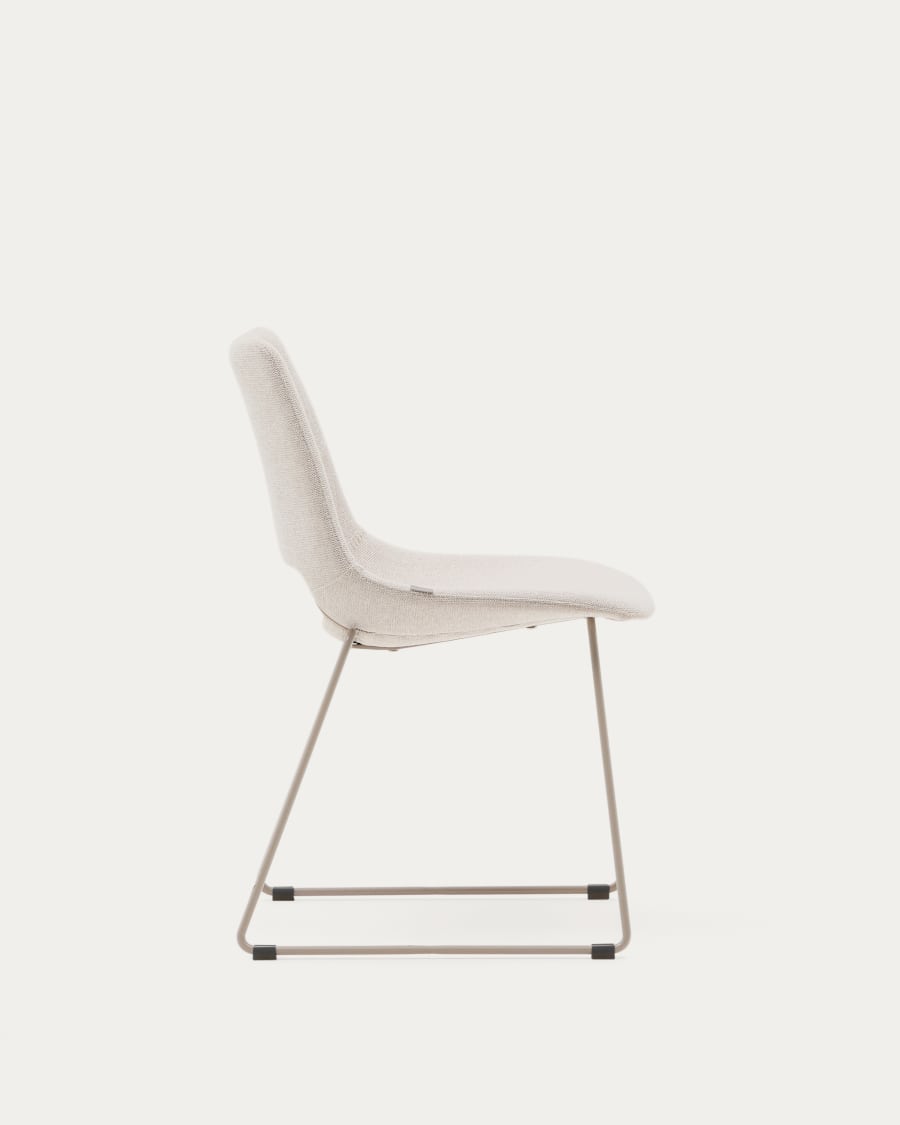 Zahara Stuhl beige und Stahl mit beigem Finish FSC 100%