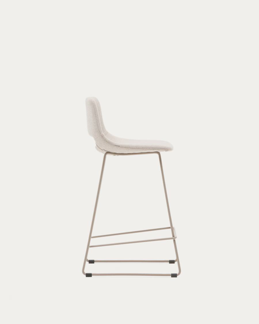Zahara beige stool with steel in a beige finish, height 65 cm FSC 100%