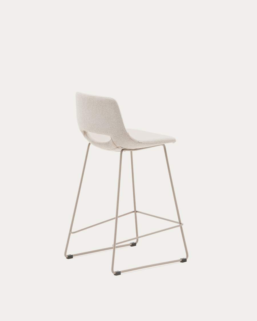 Zahara beige stool with steel in a beige finish, height 65 cm FSC 100%