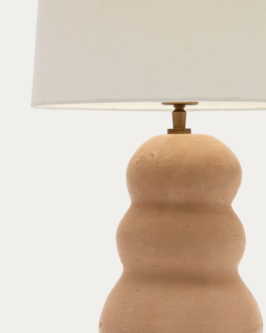 Madsen terracotta table lamp with white shade
