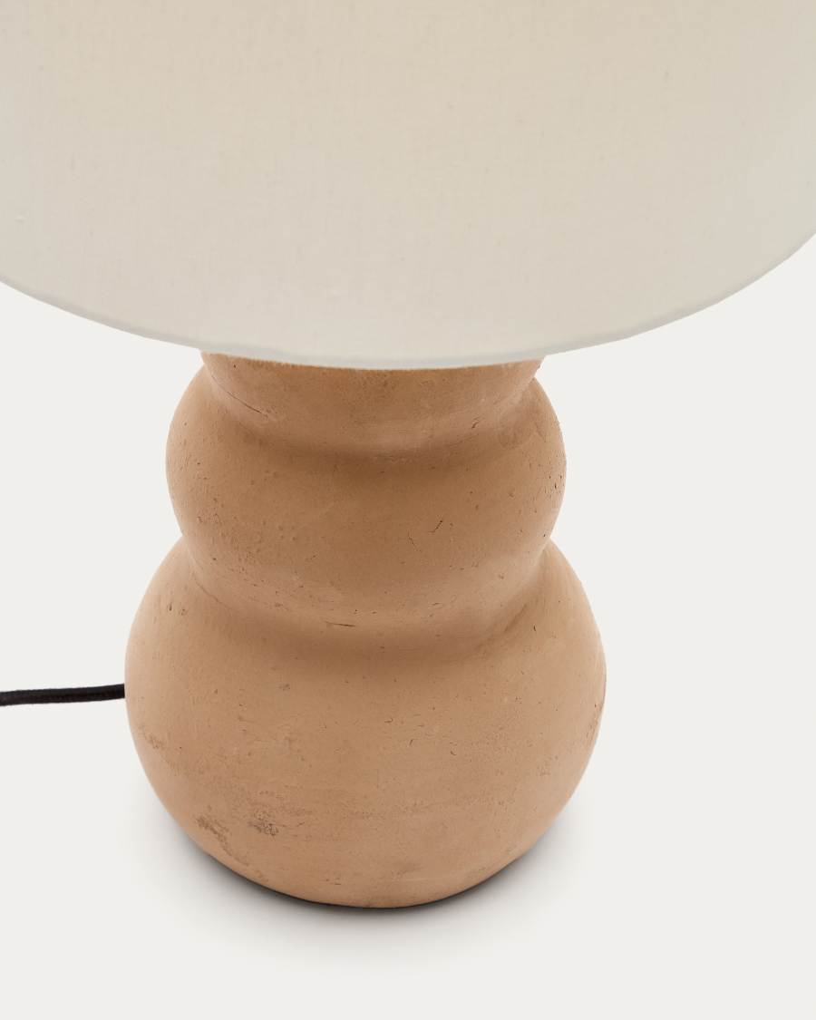 Madsen terracotta table lamp with white shade