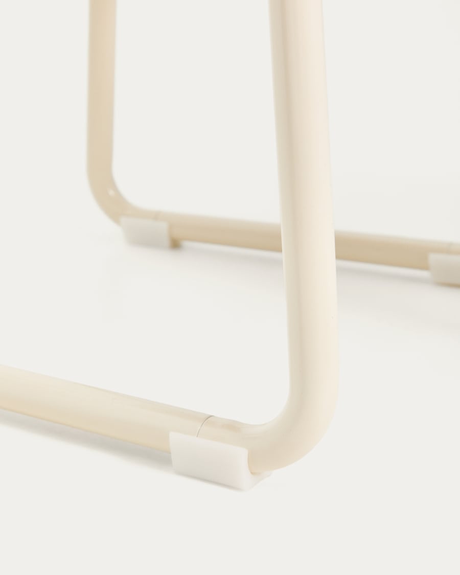 Tinn ash veneer chair with a beige metal structure