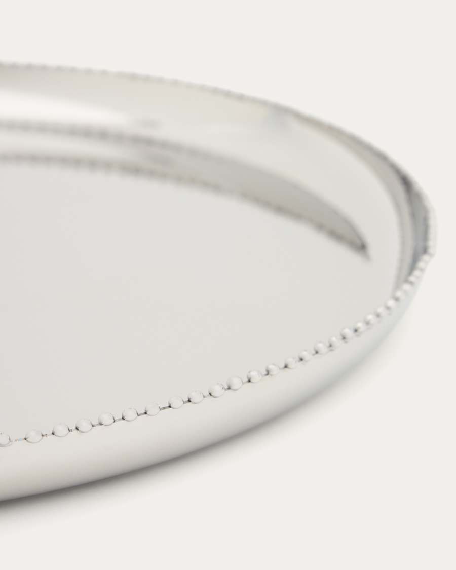 Tablett Nirela aus Edelstahl, Ø 36 cm
