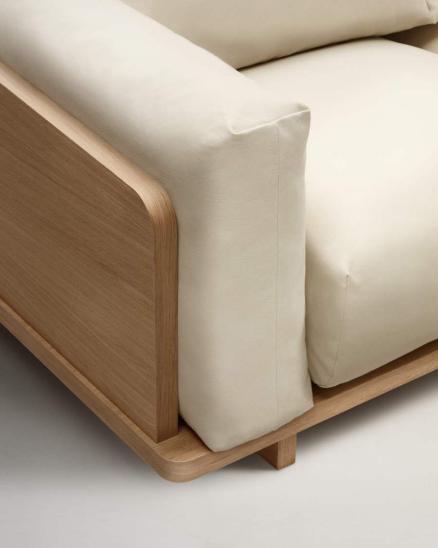 Oaq 3 seater sofa in beige, 225 cm FSC Mix Credit