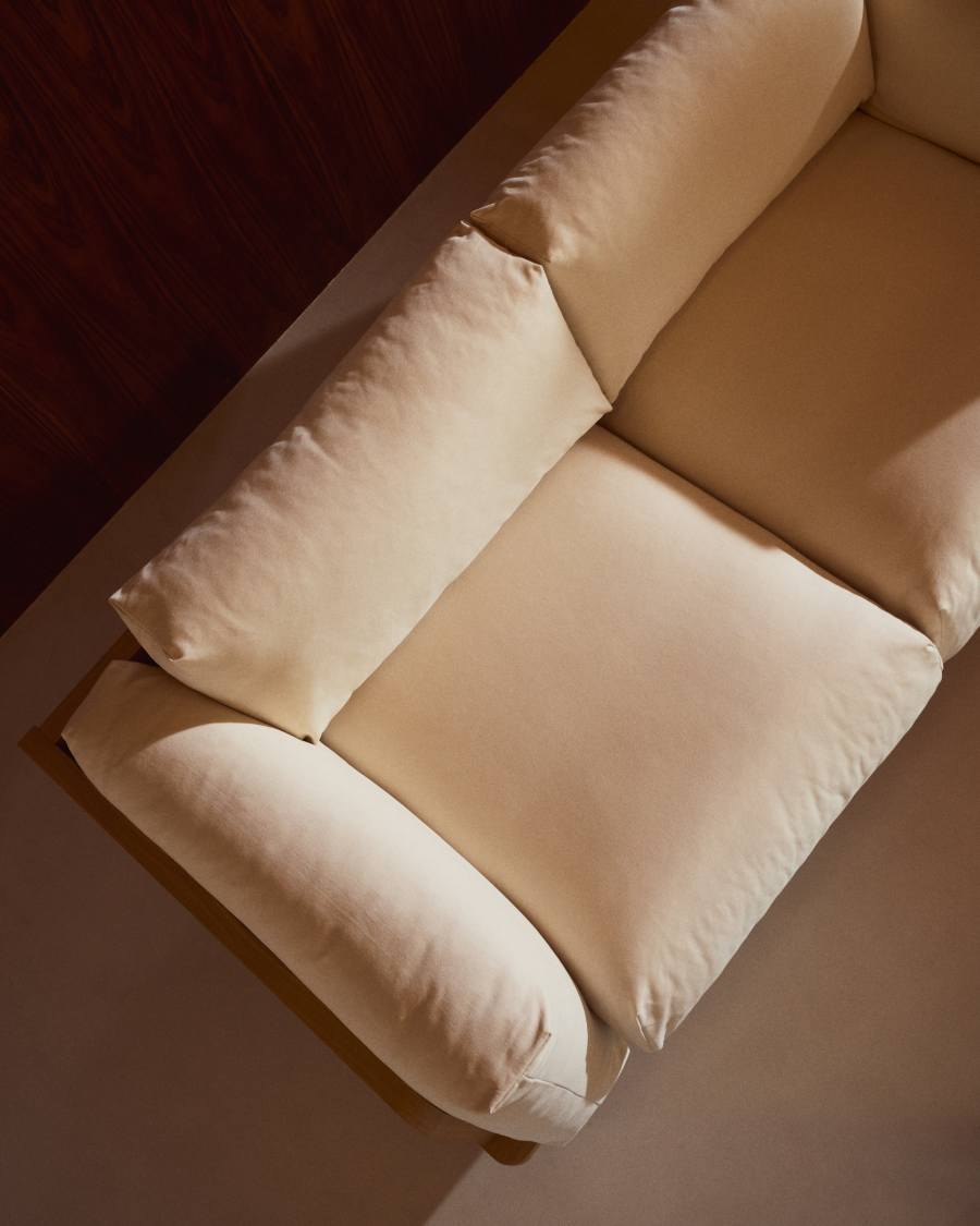 Oaq 3 seater sofa in beige, 225 cm FSC Mix Credit