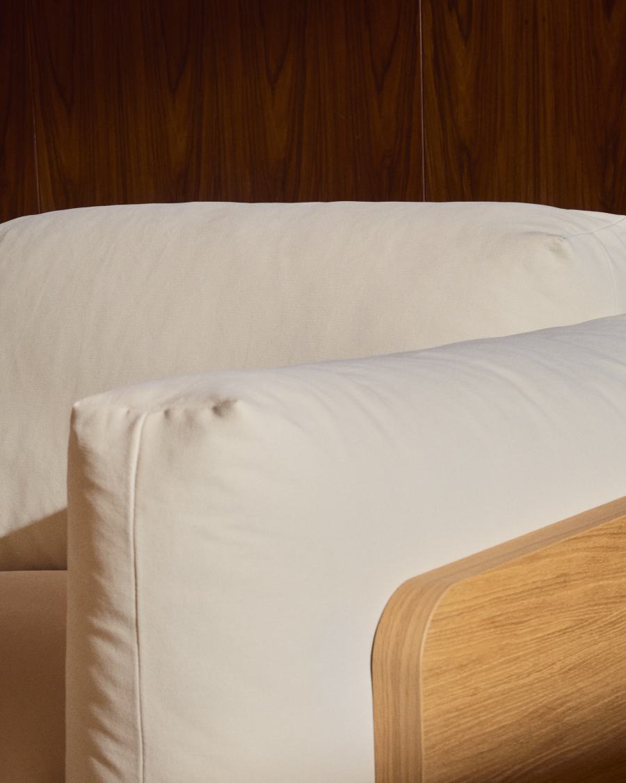 Oaq 3 seater sofa in beige, 225 cm FSC Mix Credit