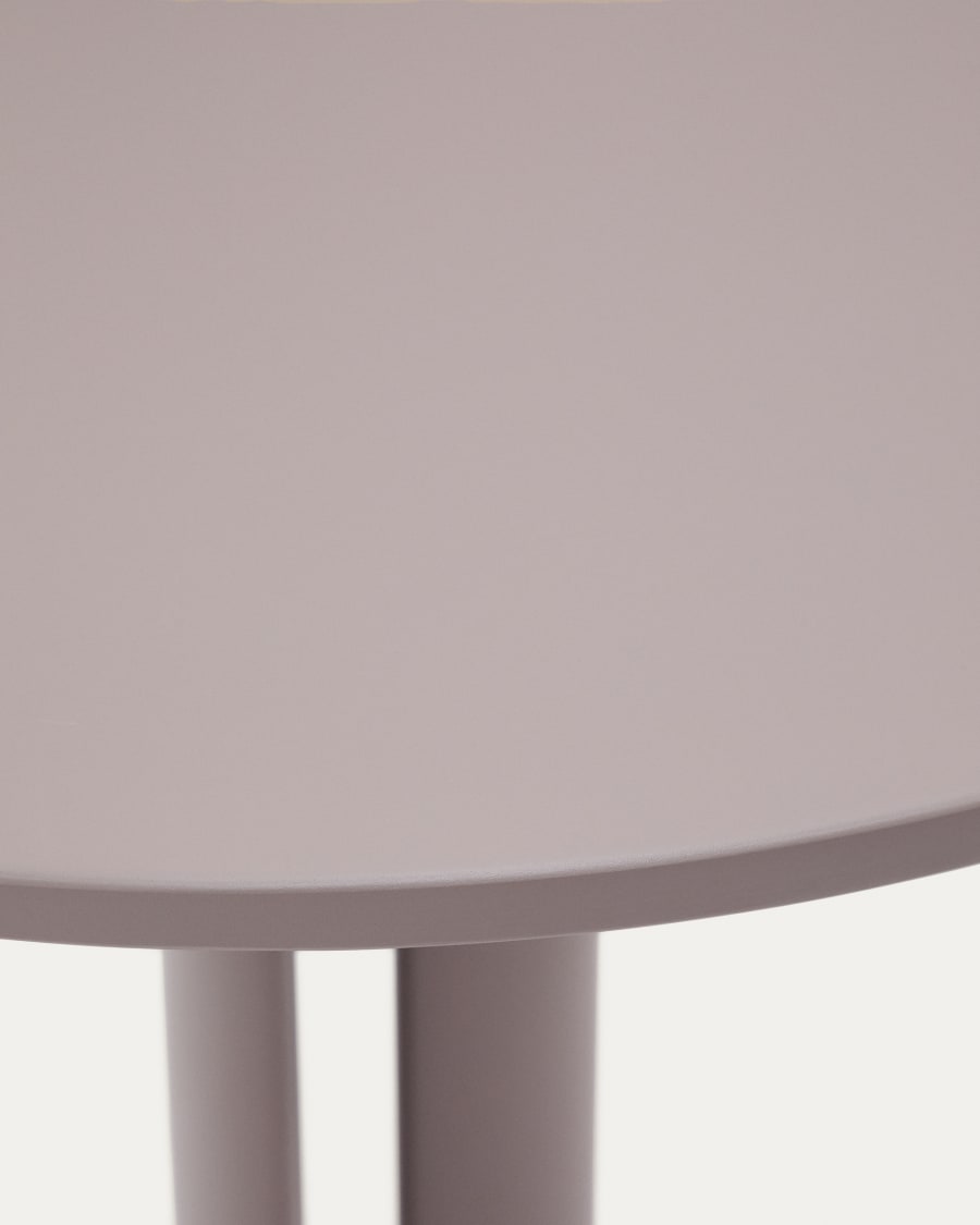 Sedalis round outdoor table in steel with taupe aluminium top Ø80cm
