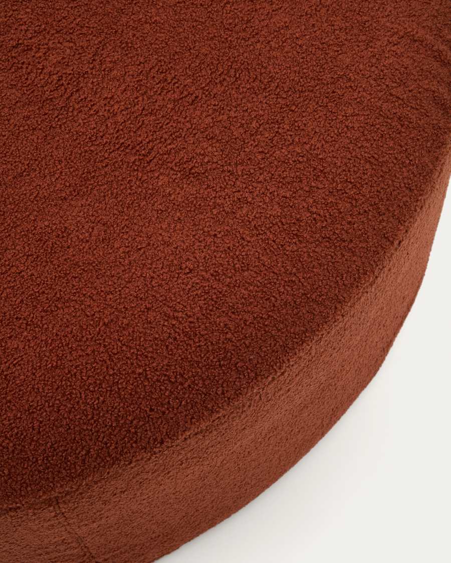 Fodera per poggiapiedi Kaeli in tessuto bouclé terracotta Ø 120 cm