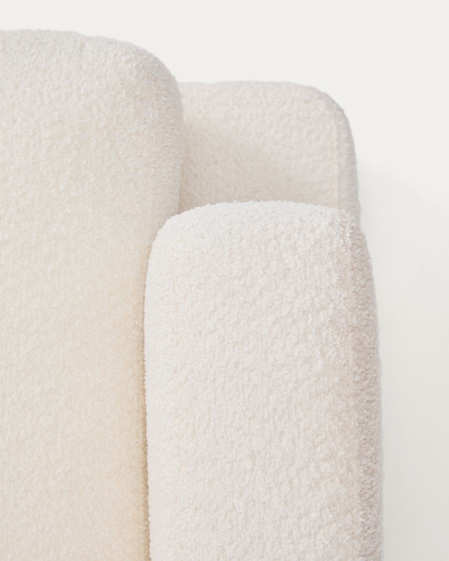 Gala fire-retardant ecru bouclé 3-seater sofa FSC Mix Credit 210cm