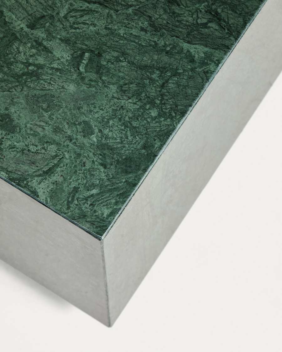 Sorein side table in green marble 40 x 40 cm
