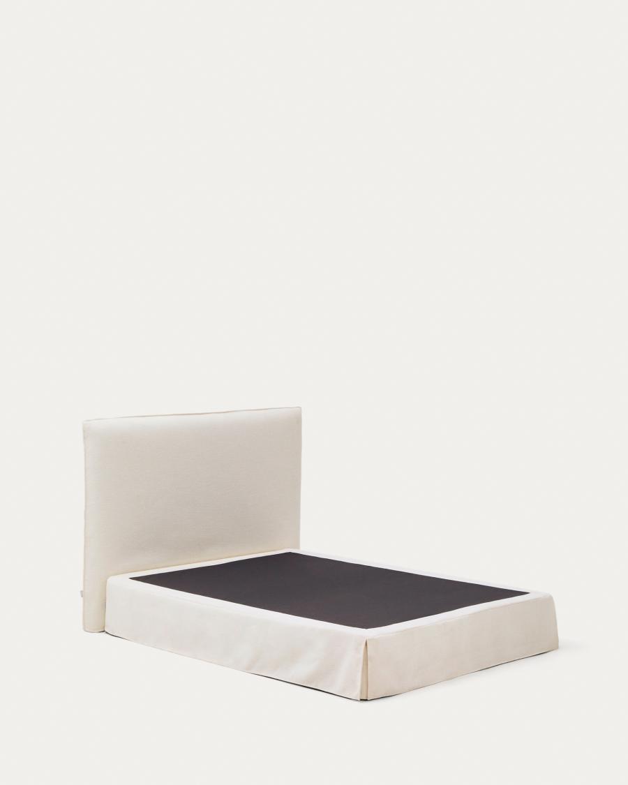 Jaira white chenille bed with removable cover for mattress 150x190cm FSC Mix Credit