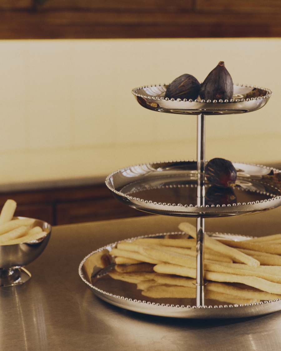 Nirela 3-tier stainless steel tray