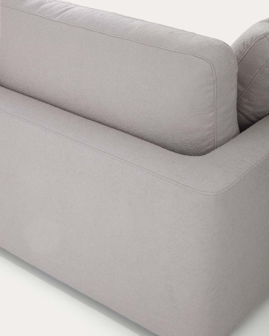 Gala 4-seater grey micro bouclé sofa FSC Mix Credit 300 cm