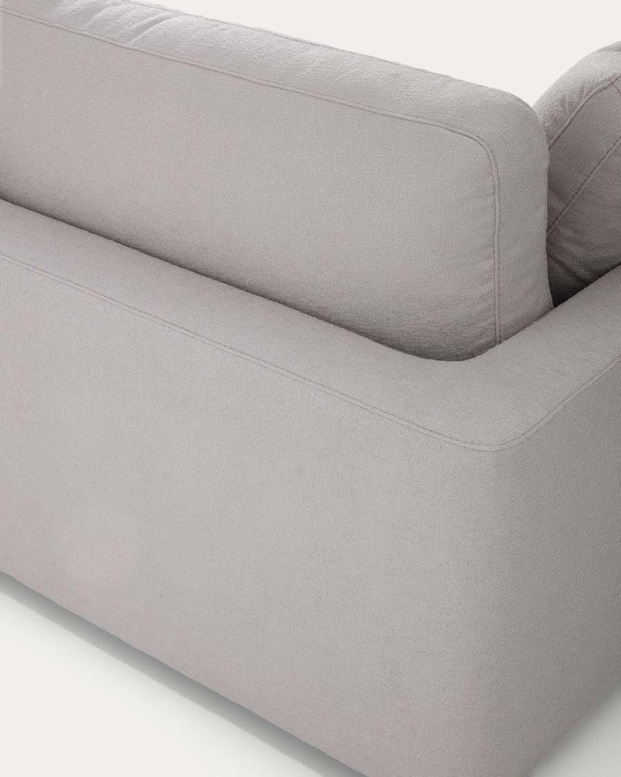 Divano Gala 4 posti in micro bouclé grigio con chaise longue destra FSC Mix Credit 300 cm