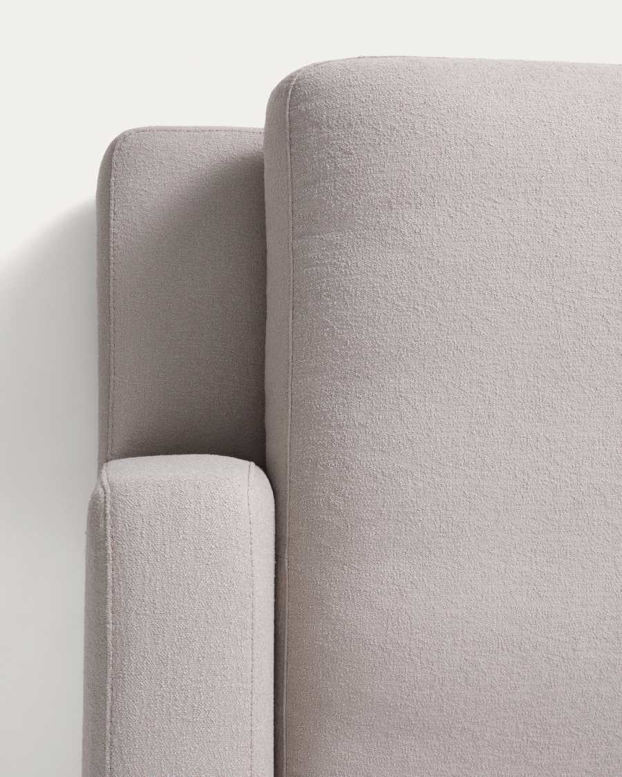 Divano Gala 4 posti in micro bouclé grigio con chaise longue destra FSC Mix Credit 300 cm