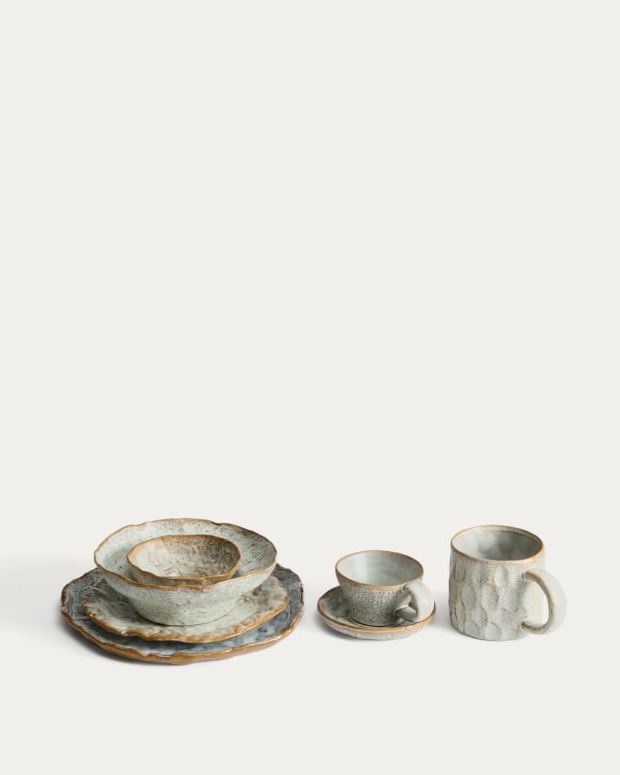 Alenia deep plate in brown ceramic