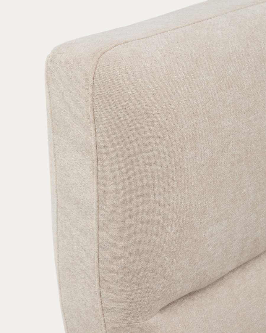 Dafra beige chenille removable-cover bed with ottoman base for 160 x 200 cm mattress