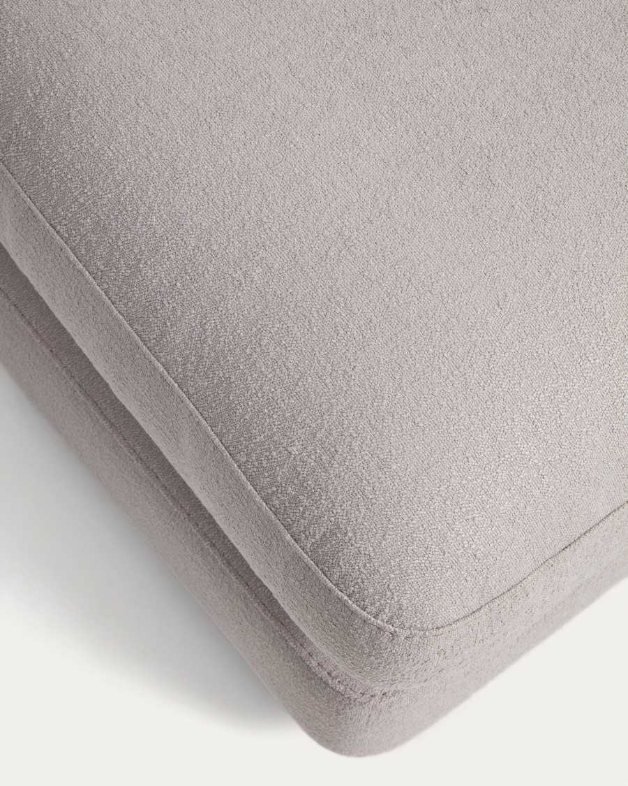 Gala grey micro bouclé footstool FSC Mix Credit 90 x 90 cm